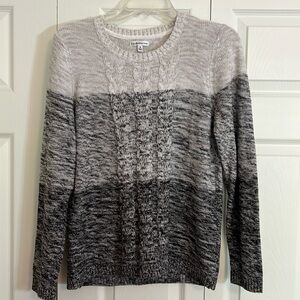 Croft & Barrow women’s Size Medium Three-Tone Cotton Sweater J1